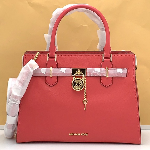 MICHAEL KORS HAMILTON MEDIUM SATCHEL   COLOR: LIGHT BERRY SHERBET  NWT - Picture 2 of 14